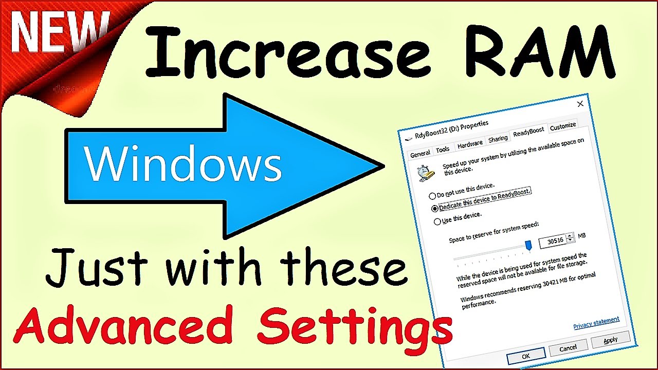 How to Upgrade Ram Usage Settings in Windows